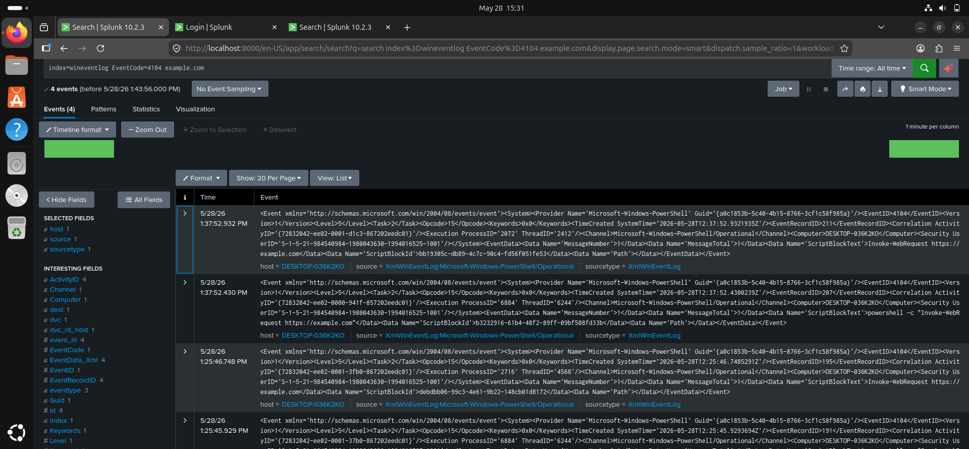 ScriptBlockText Investigation in Splunk