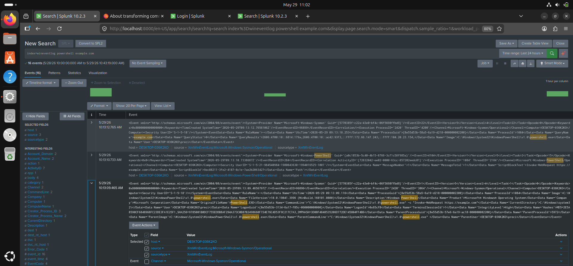 Splunk Powershell Event Correlation Lab | Documenting my Cybersecurity ...