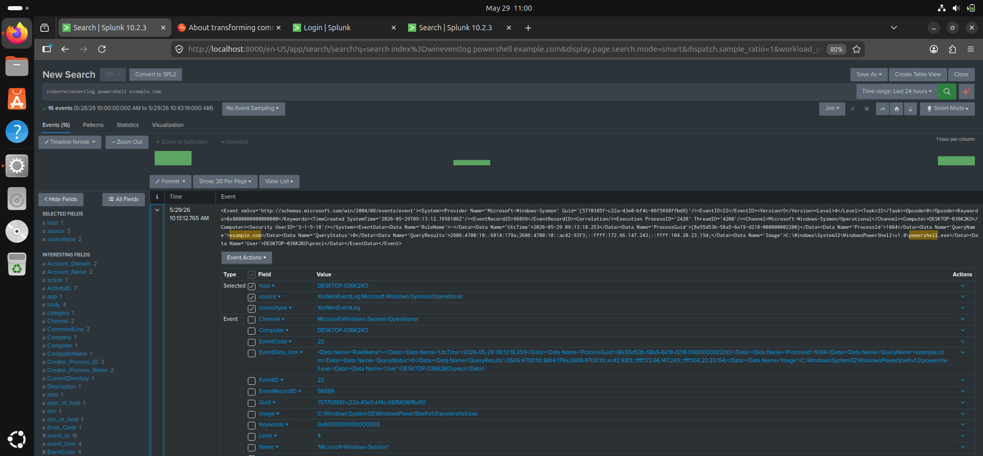 Splunk Powershell Event Correlation Lab | Documenting my Cybersecurity ...