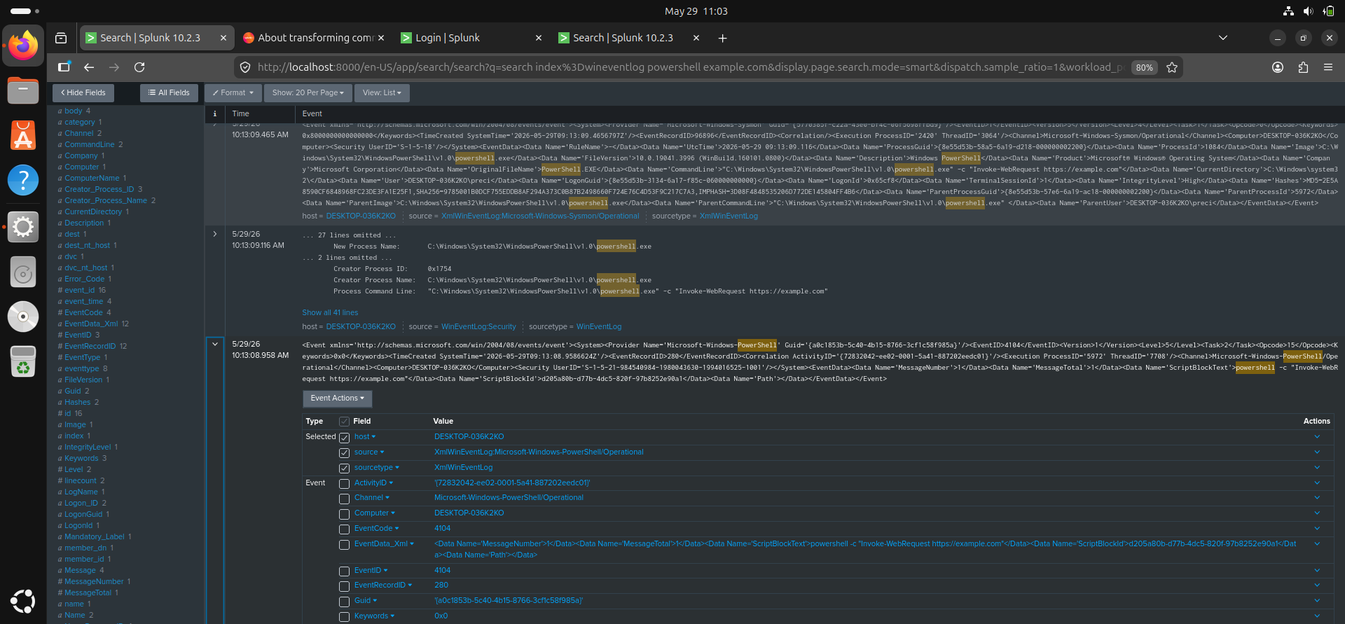 Splunk Powershell Event Correlation Lab | Documenting my Cybersecurity ...