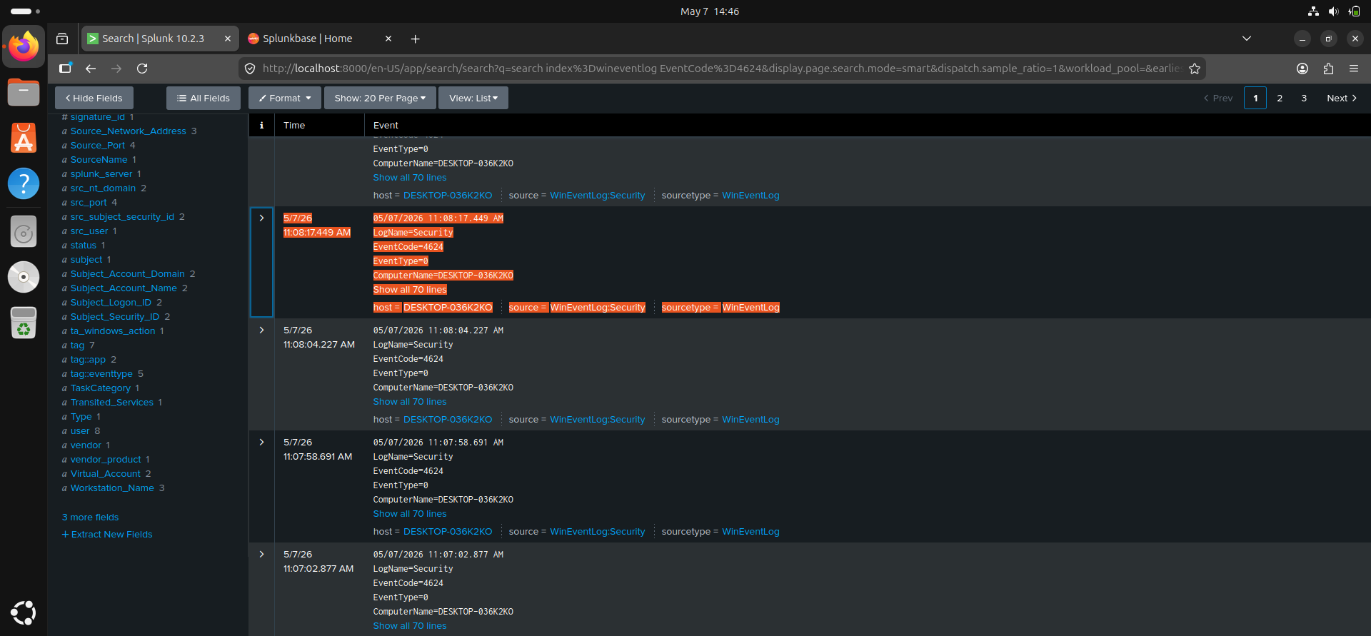 Windows Event ID 4624 Successful Network Logon