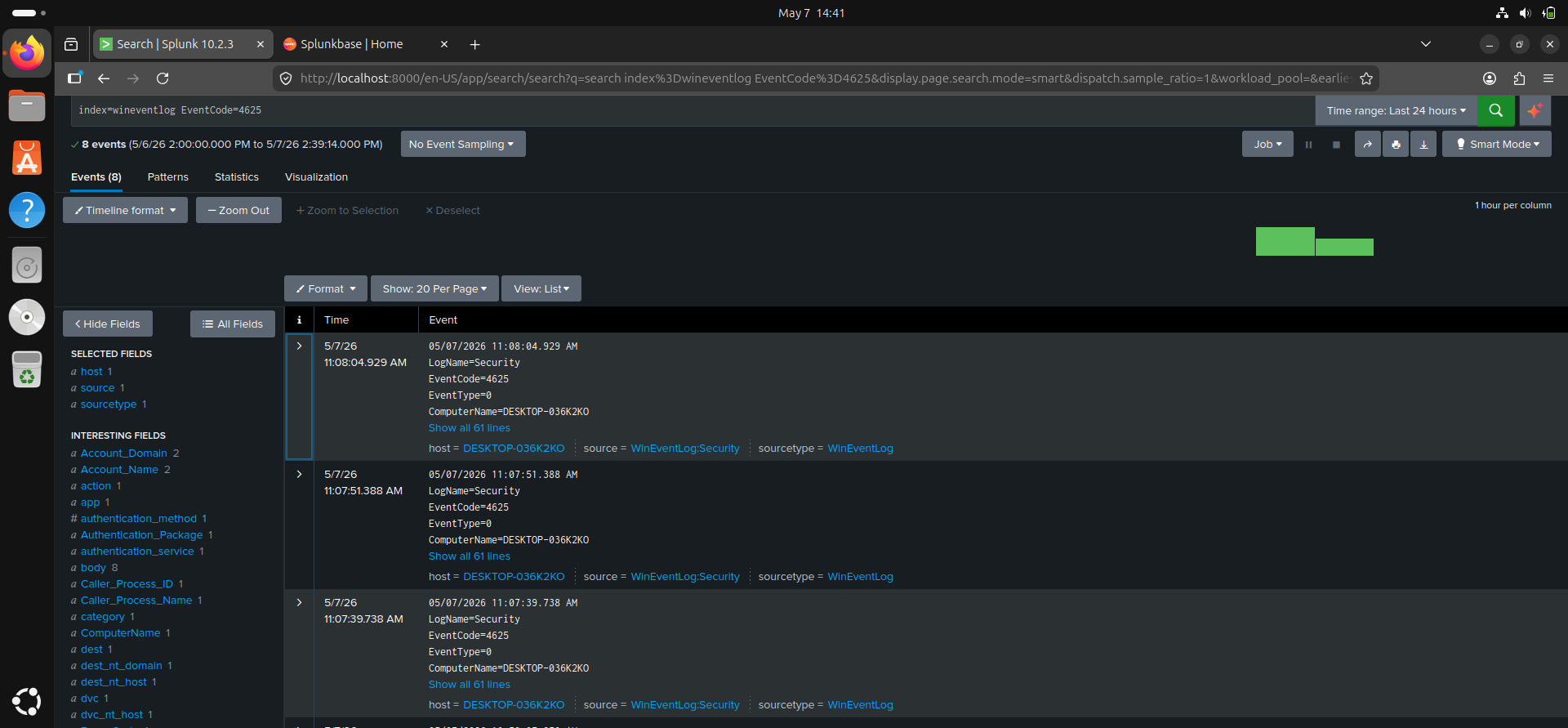 Windows Event ID 4625 Failed Logons
