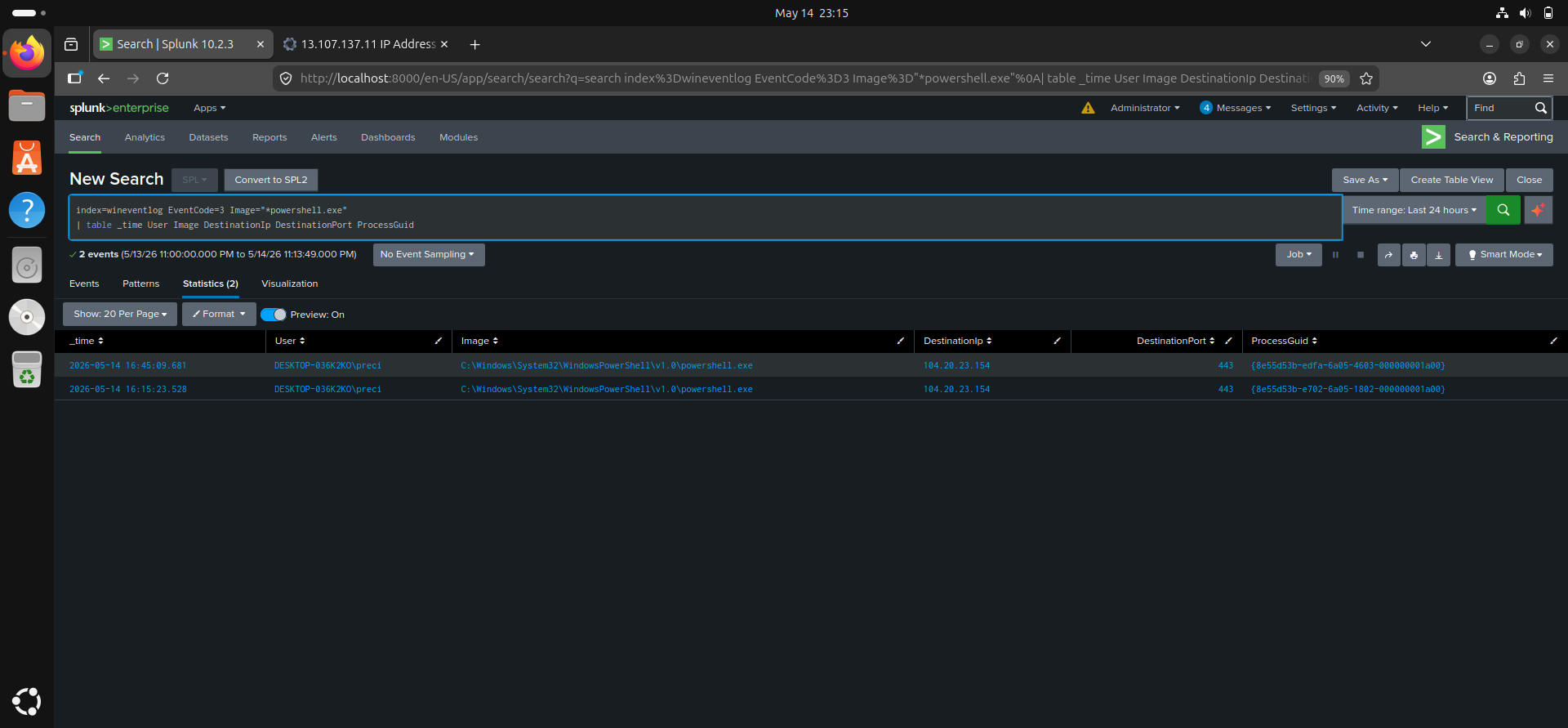 Sysmon Event ID 3 PowerShell Network Connection